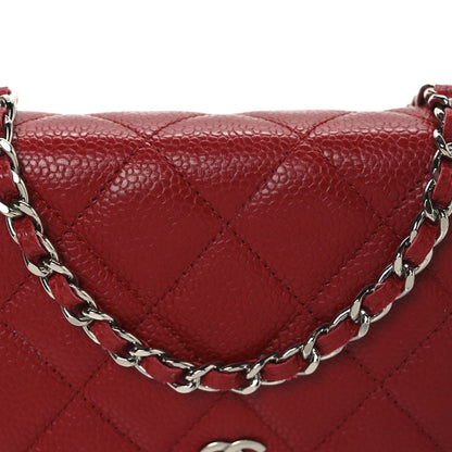 Chanel Caviar Quilted Wallet On Chain WOC Red 9 of 12