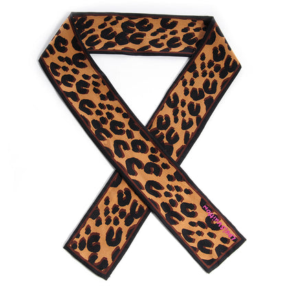 Louis Vuitton Silk Leopard Bandeau Scarf Marron 1 of 3