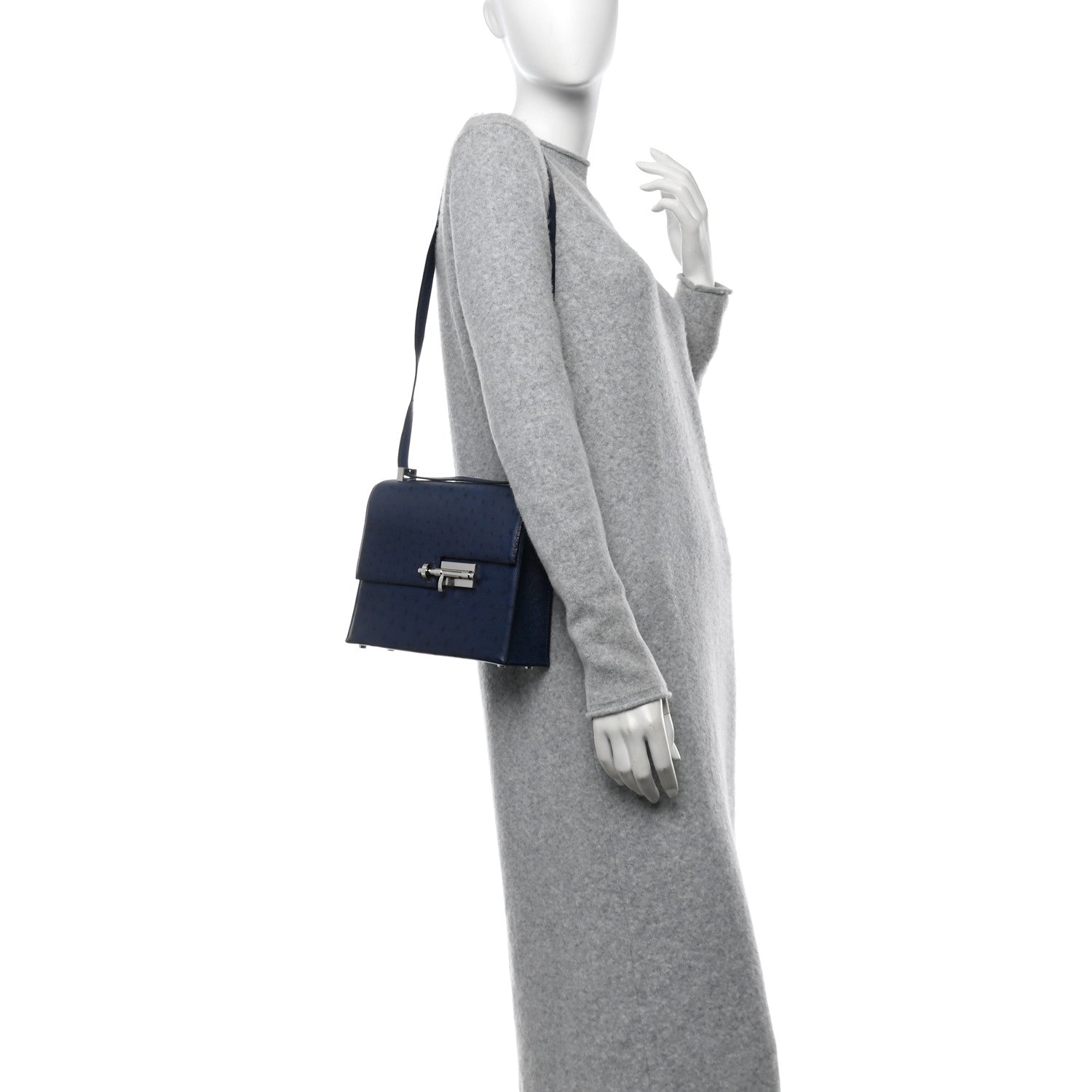 Hermes Ostrich Verrou 21 Bleu Iris 2 of 10