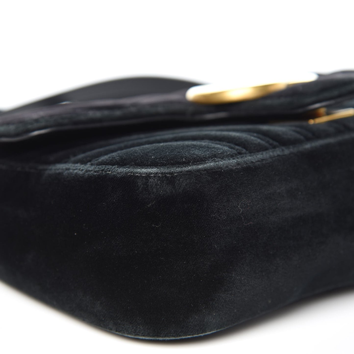 Velvet Matelasse Mini GG Marmont Shoulder Bag Black