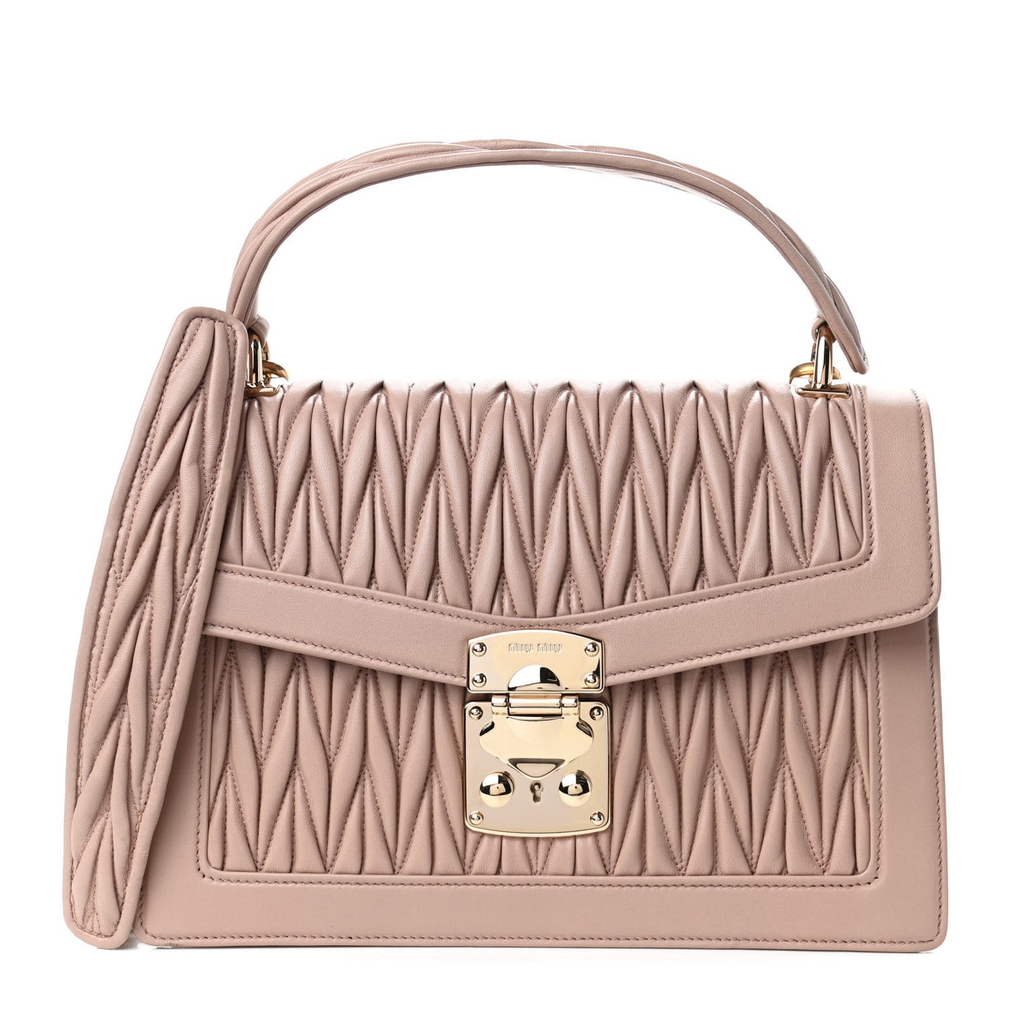 Nappa Confidential Matelasse Top Handle Beige