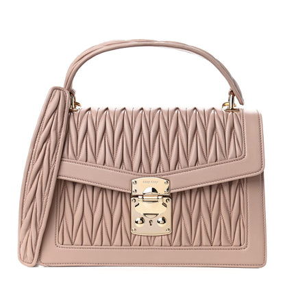 Miu Miu Nappa Confidential Matelasse Top Handle Beige 1 of 4