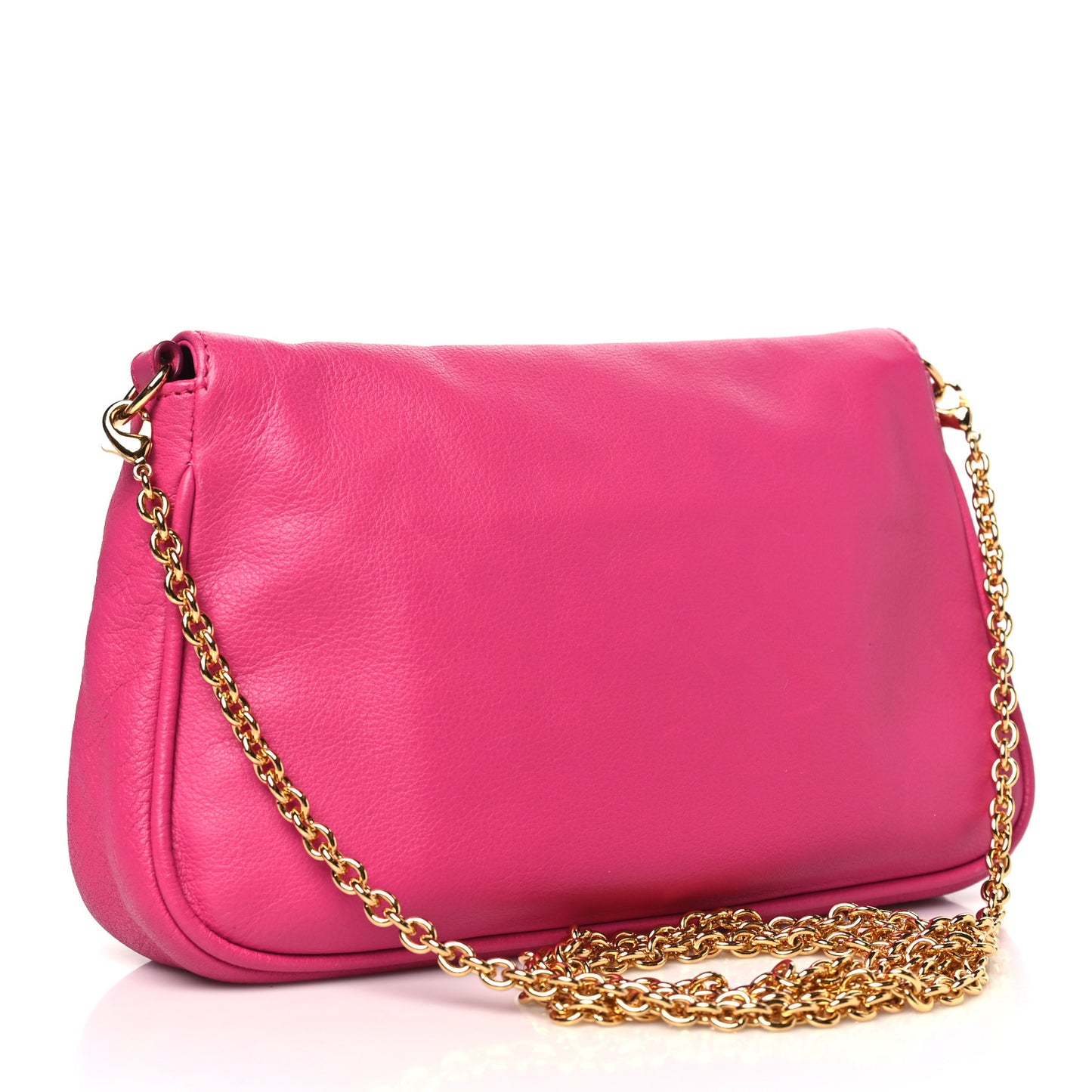 Vitello Flamingo Fendista Pouchette Crossbody Lampone