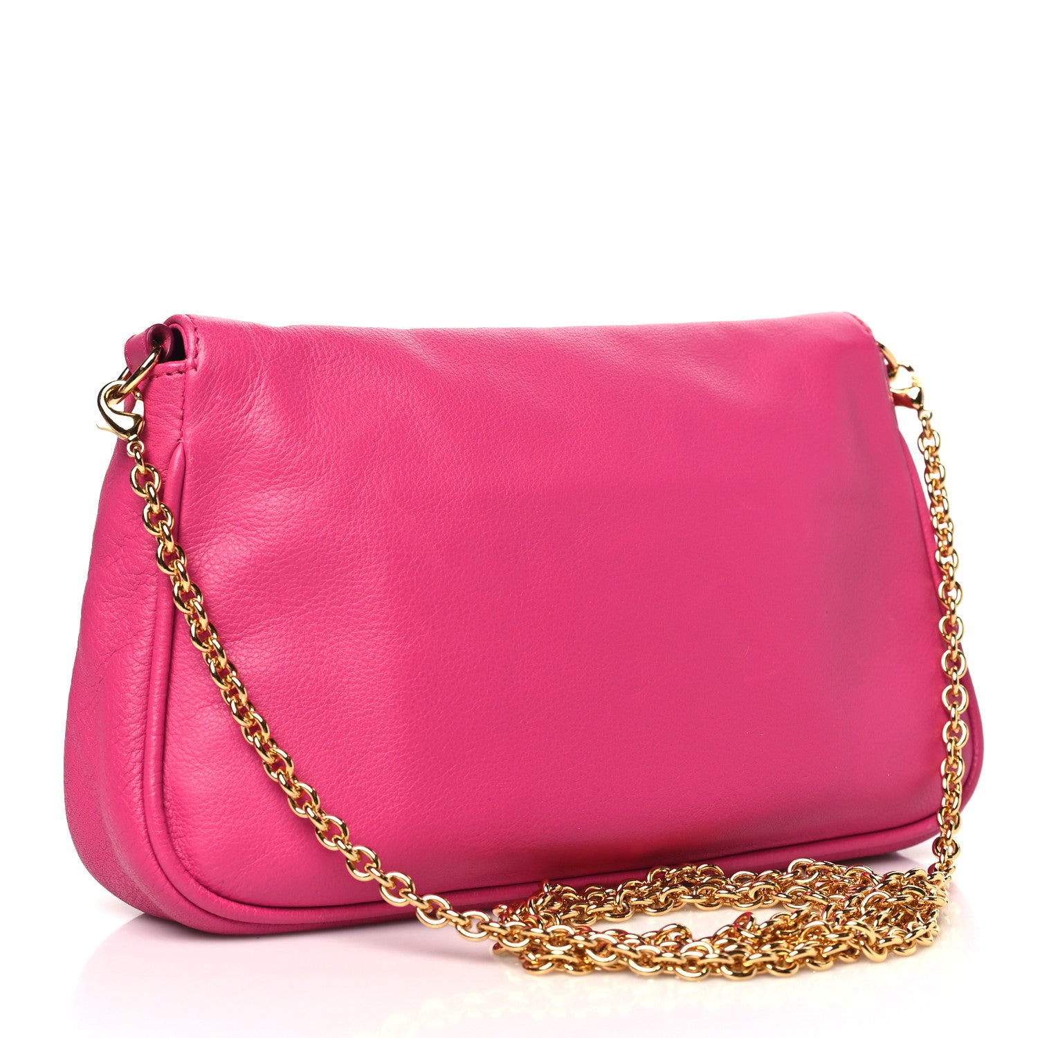 Fendi Vitello Flamingo Fendista Pouchette Crossbody Lampone 3 of 10
