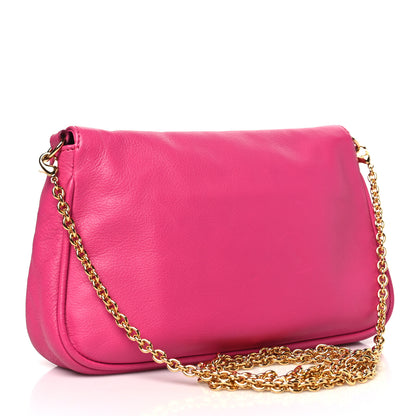 Fendi Vitello Flamingo Fendista Pouchette Crossbody Lampone 3 of 10