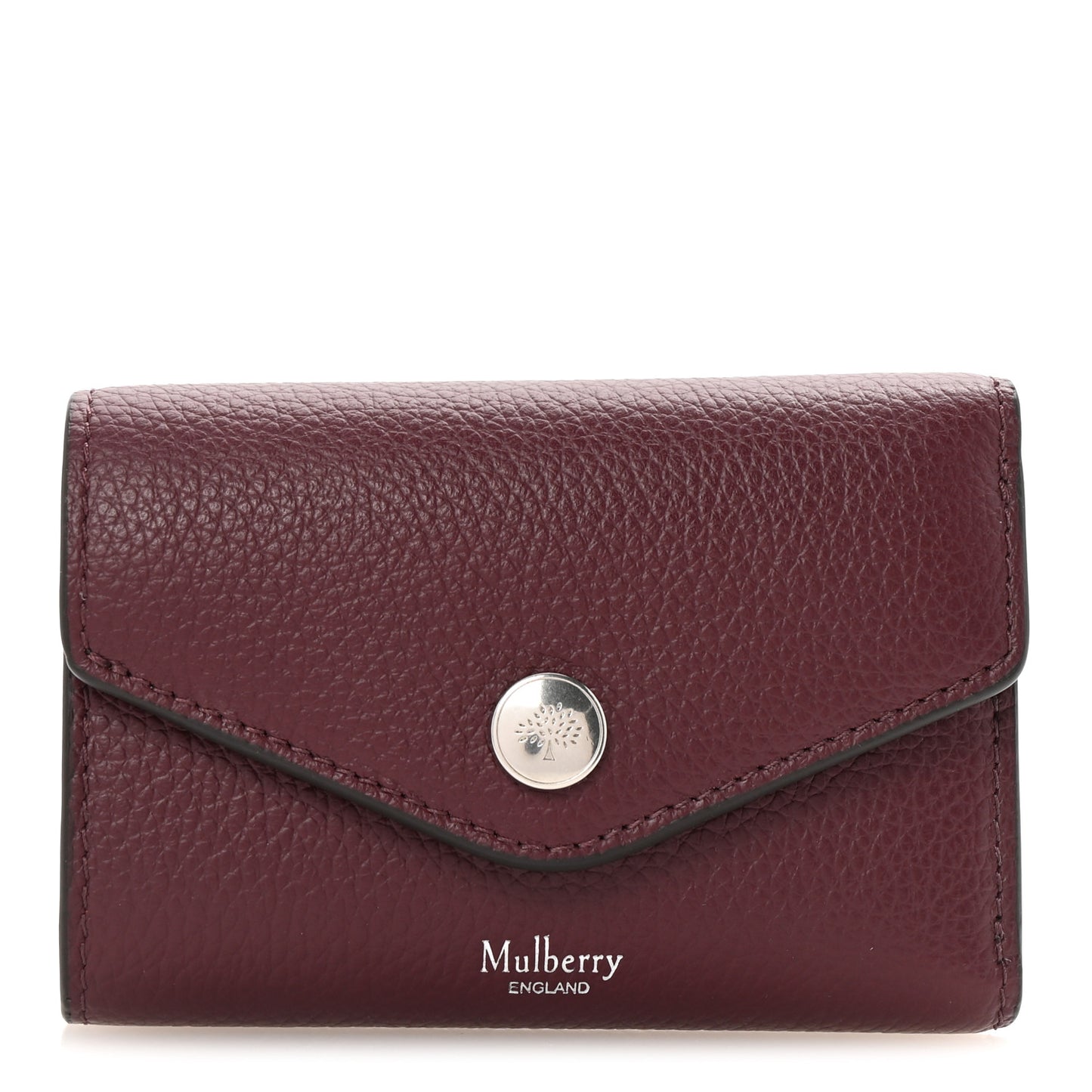 Heavy Grain Folded Multi Card Case Wallet Black Cherry
