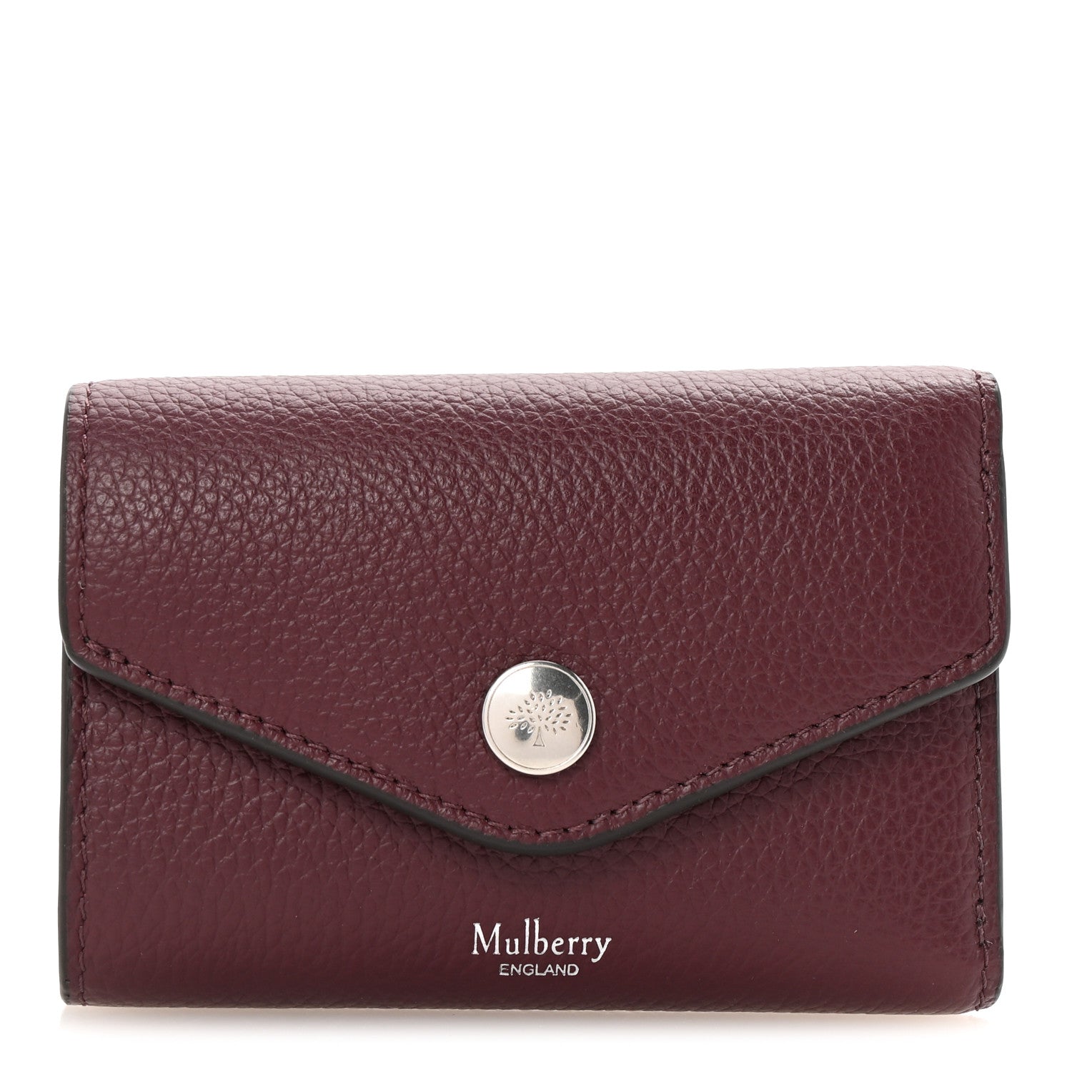 Mulberry Heavy Grain Folded Multi Card Case Wallet Black Cherry 1 of 7