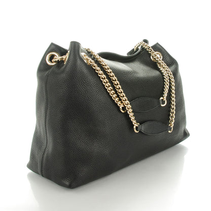 Gucci Pebbled Calfskin Medium Soho Chain Shoulder Bag Black 3 of 7