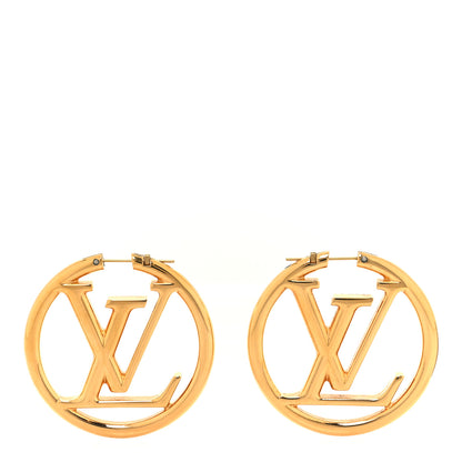 Louis Vuitton Metal Louise Hoop Earrings Gold 1 of 5