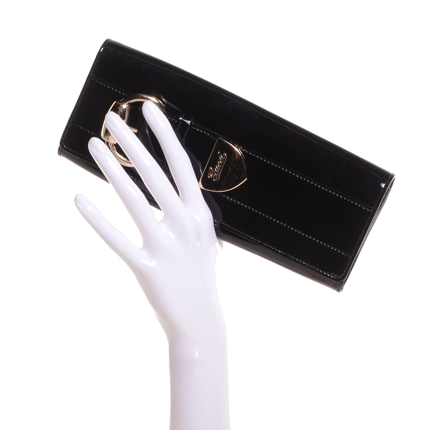 Gucci Patent Romy Clutch Black 2 of 7