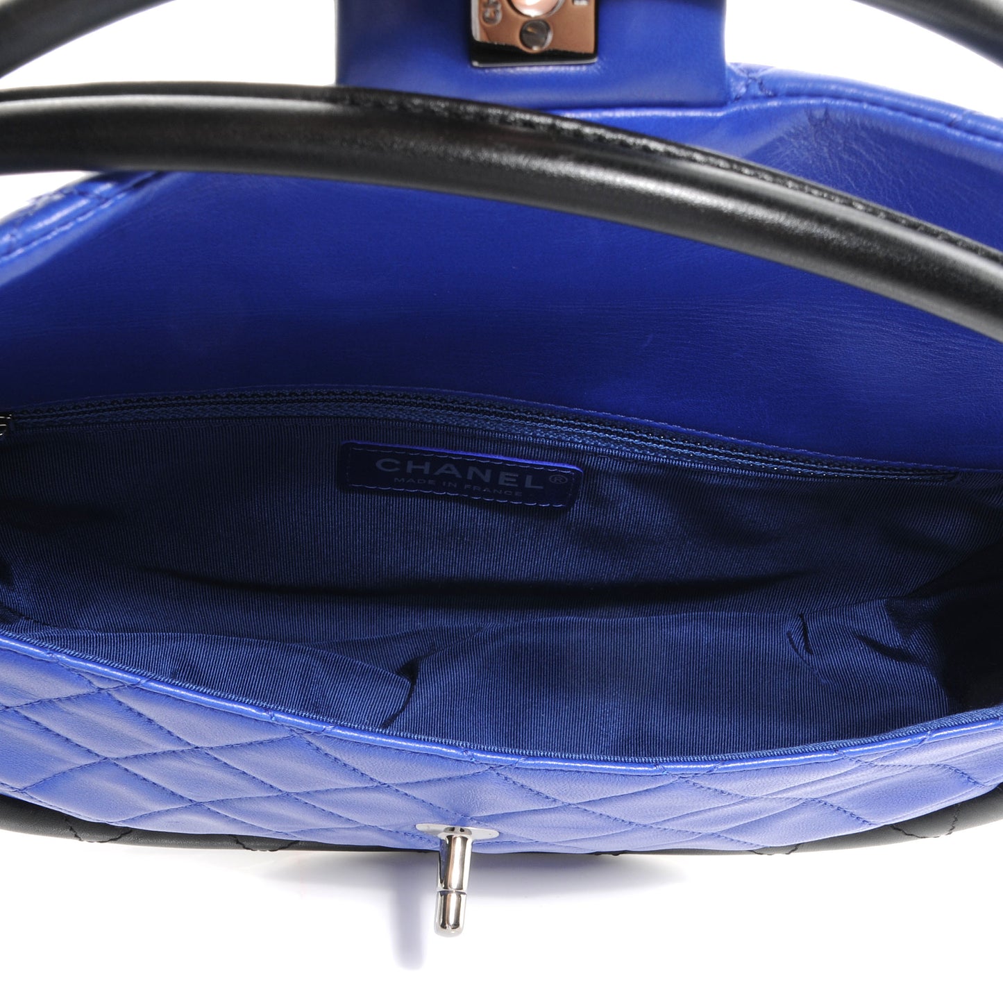 Quilted Lambskin Small Hula Hoop Flap Dark Blue
