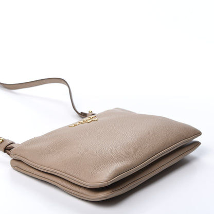 Prada Vitello Daino Double Zip Crossbody Bag Cammeo 3 of 10