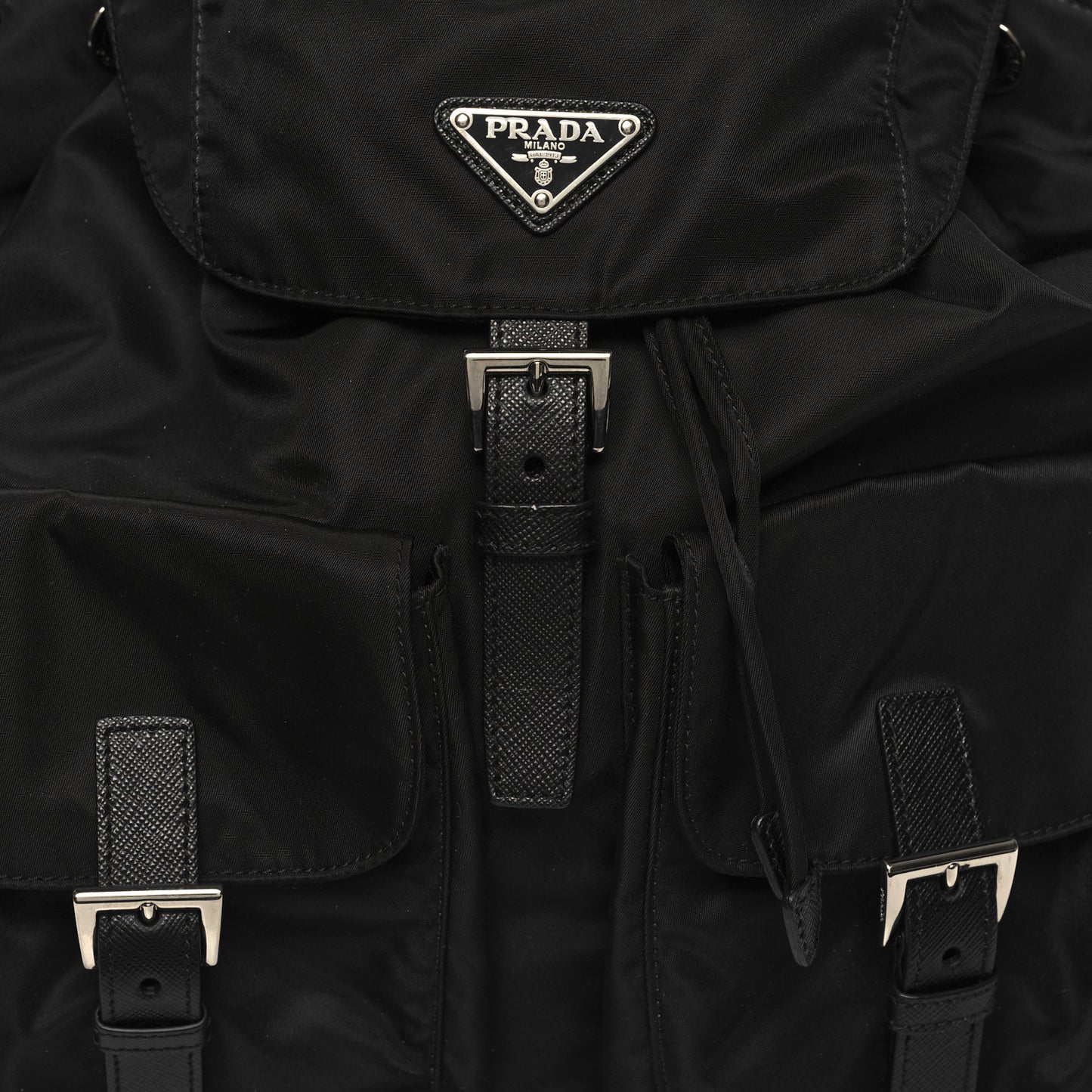 Re-Nylon Saffiano Medium Backpack Black