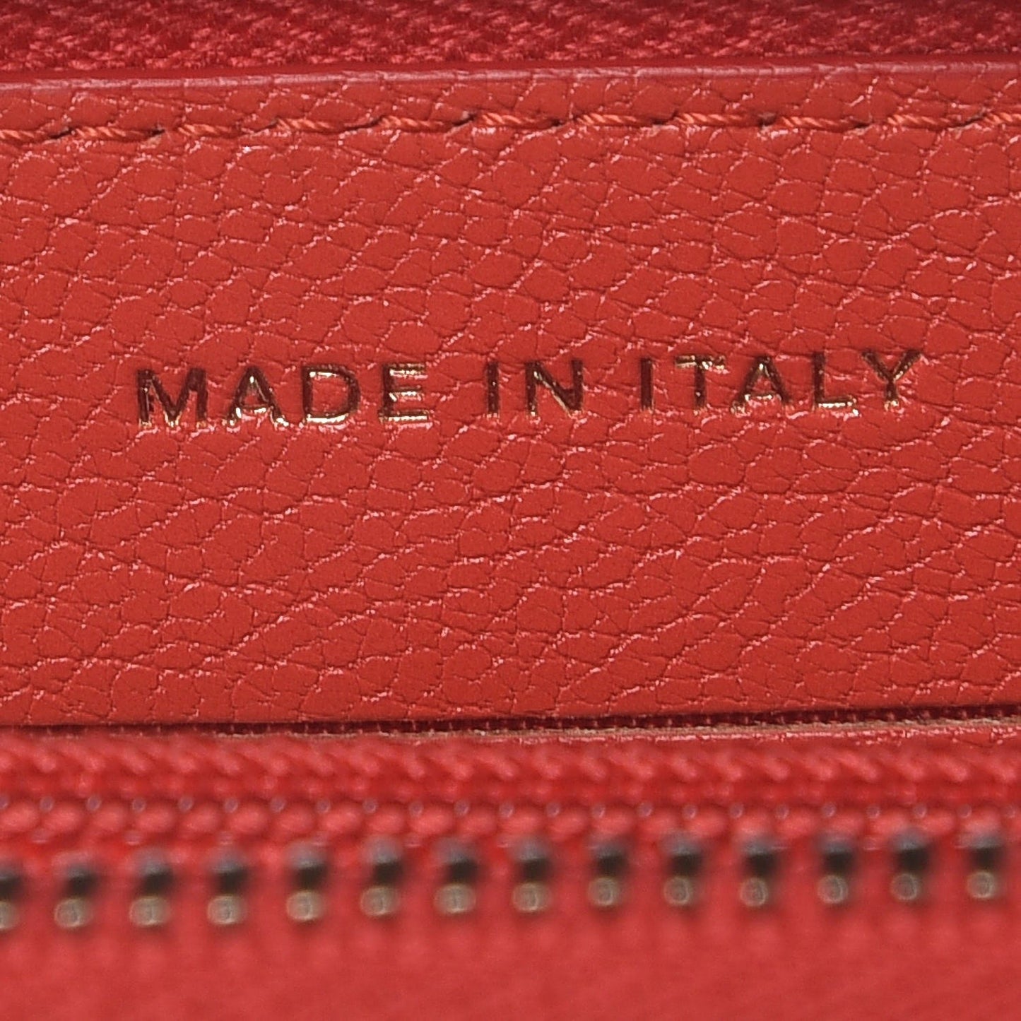 Shiny Goatskin Diagonal Quilted Small Zip Around Wallet Red