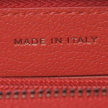 Chanel Shiny Goatskin Diagonal Quilted Small Zip Around Wallet Red 5 of 9