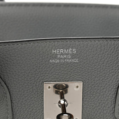 Hermes Togo Bi-Color Birkin 35 Gris Mouette Bleu Agate 5 of 14
