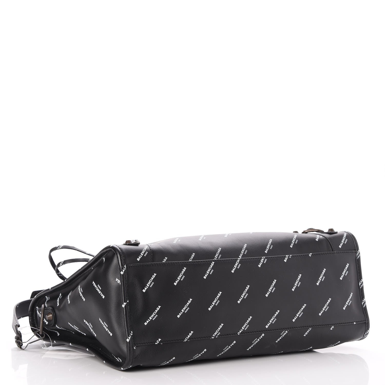 Balenciaga Veau Allover Logo Classic Hardware City Black White 5 of 8