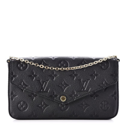Louis Vuitton Empreinte Pochette Felicie Chain Wallet Black 1 of 9