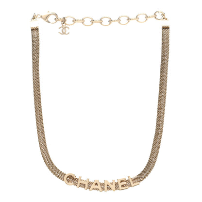 Chanel Mesh Logo Choker Necklace Gold 4 of 6