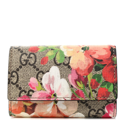Gucci GG Supreme Monogram Blooms 6 Key Holder Case Beige Multicolor Dry Rose 1 of 9