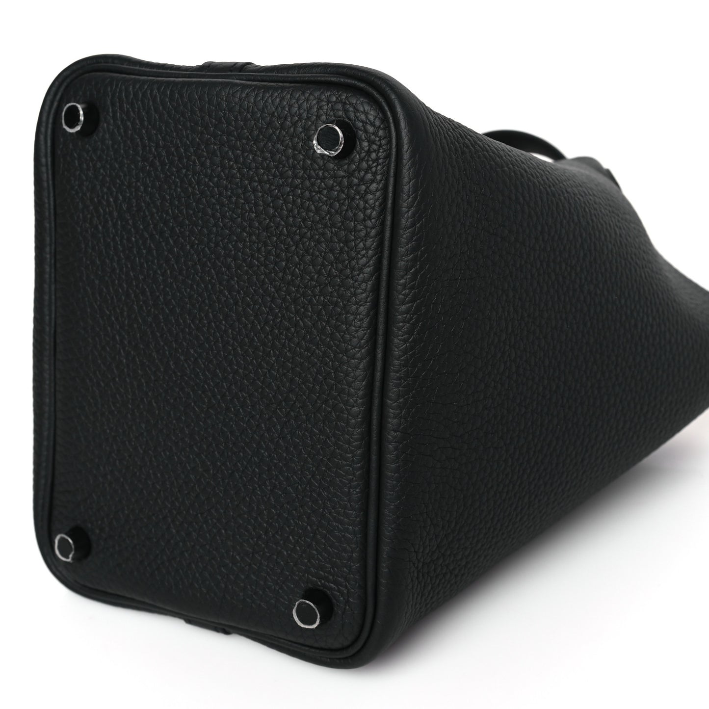 Taurillon Clemence Monochrome Picotin Lock 18 PM Black