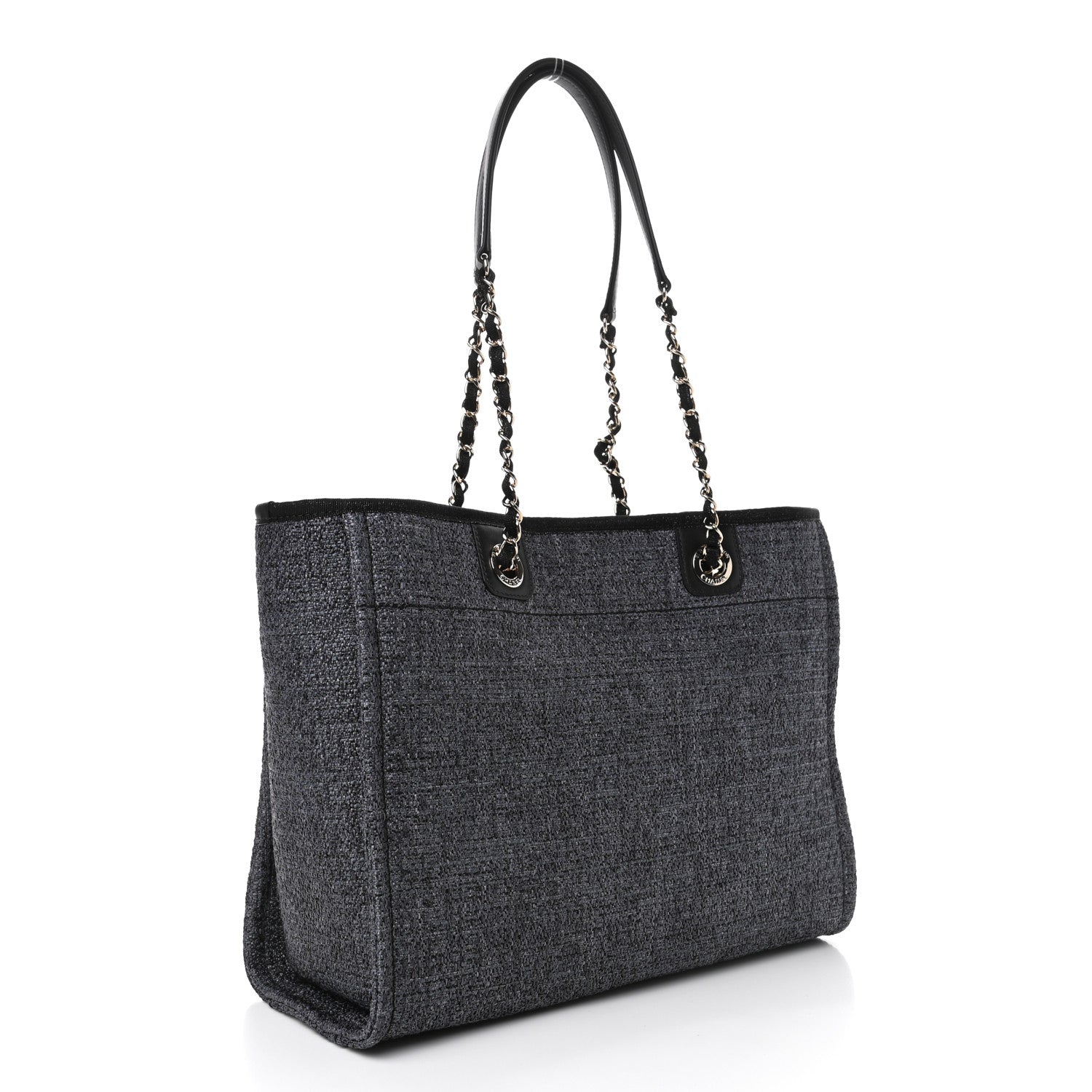 Chanel Mixed Fibers Calfskin Small Deauville Tote Black 2 of 4