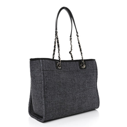 Chanel Mixed Fibers Calfskin Small Deauville Tote Black 2 of 4