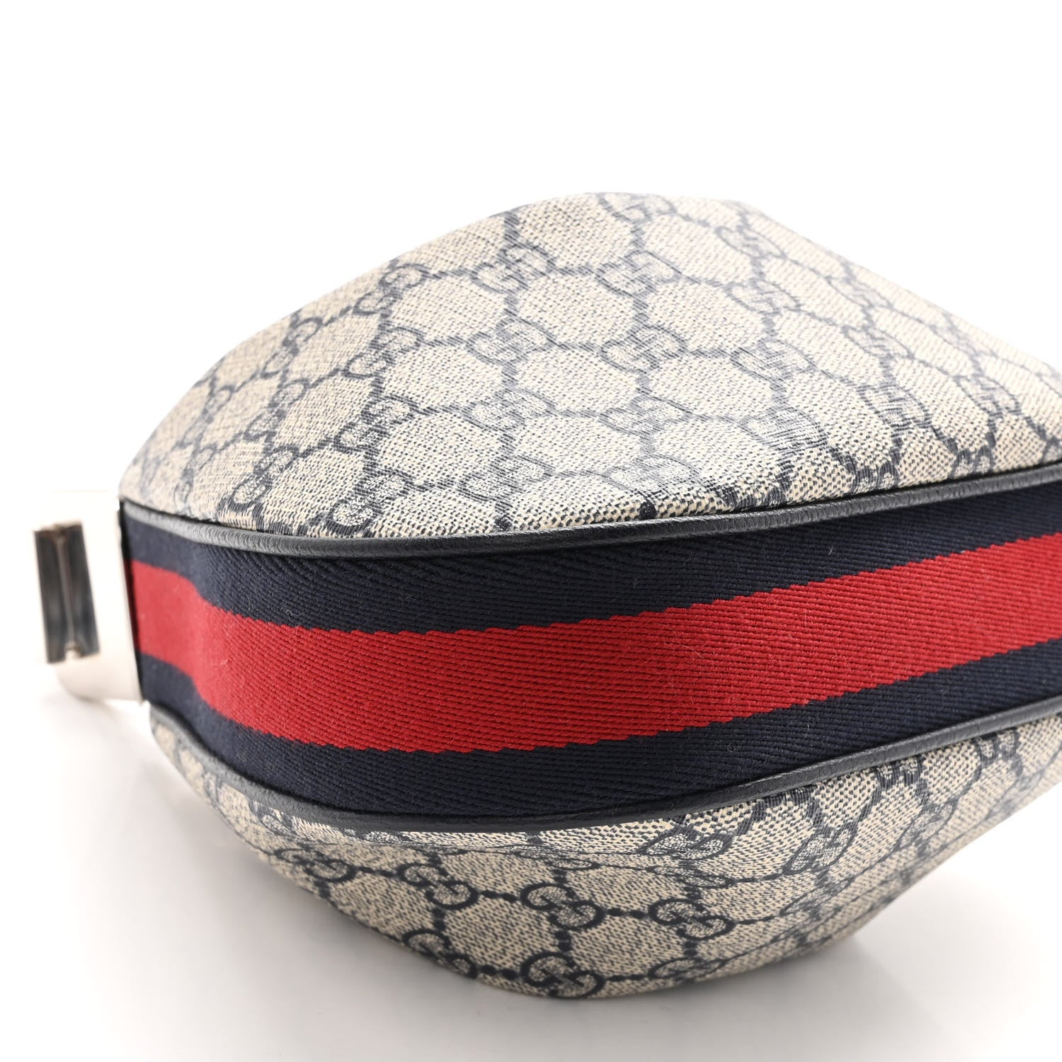 Gucci GG Supreme Monogram Textured Calfskin Web Small Attache Shoulder Bag Beige Blue 8 of 9