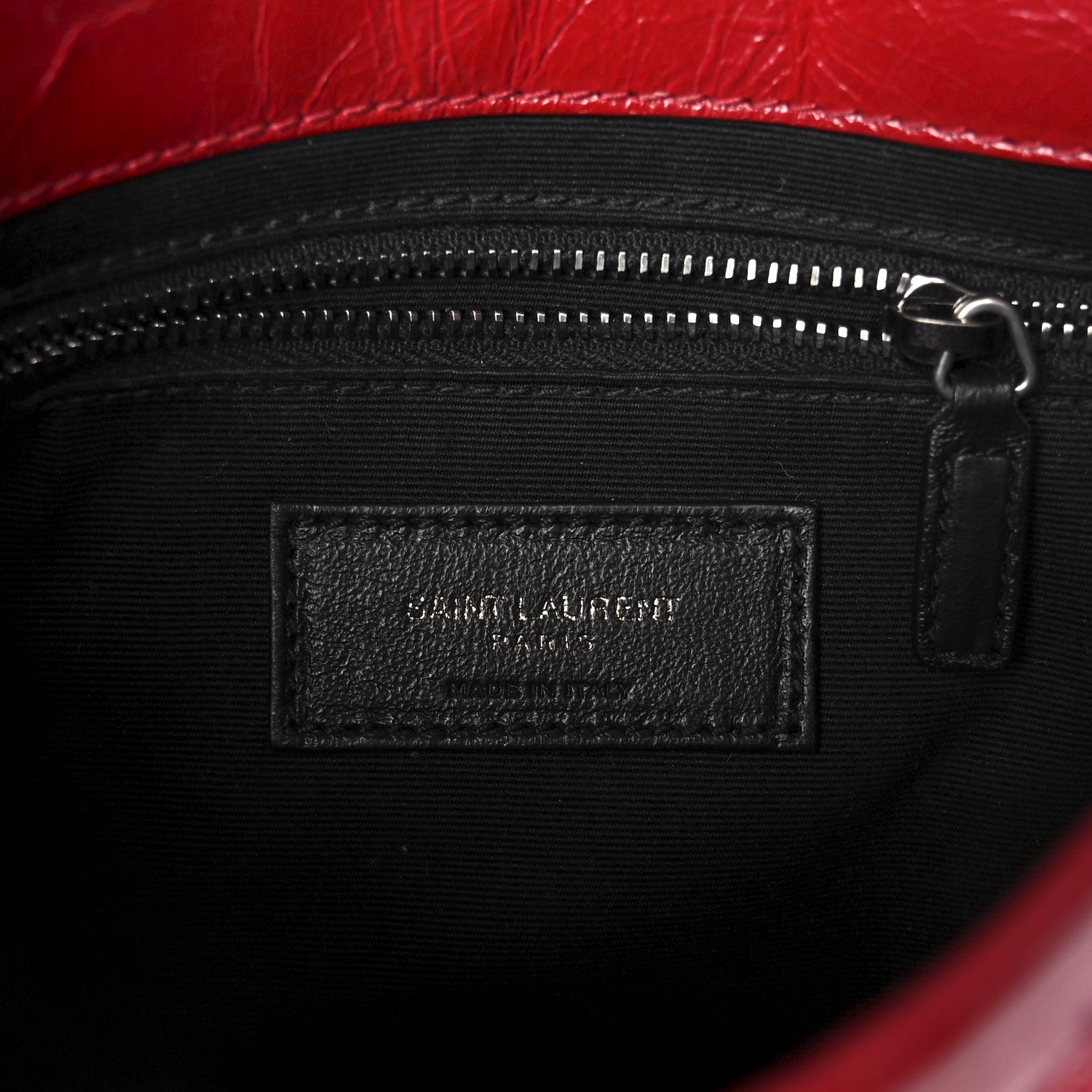 Saint Laurent Crinkled Calfskin Matelasse Monogram Niki Chain Wallet Rouge Eros 6 of 10