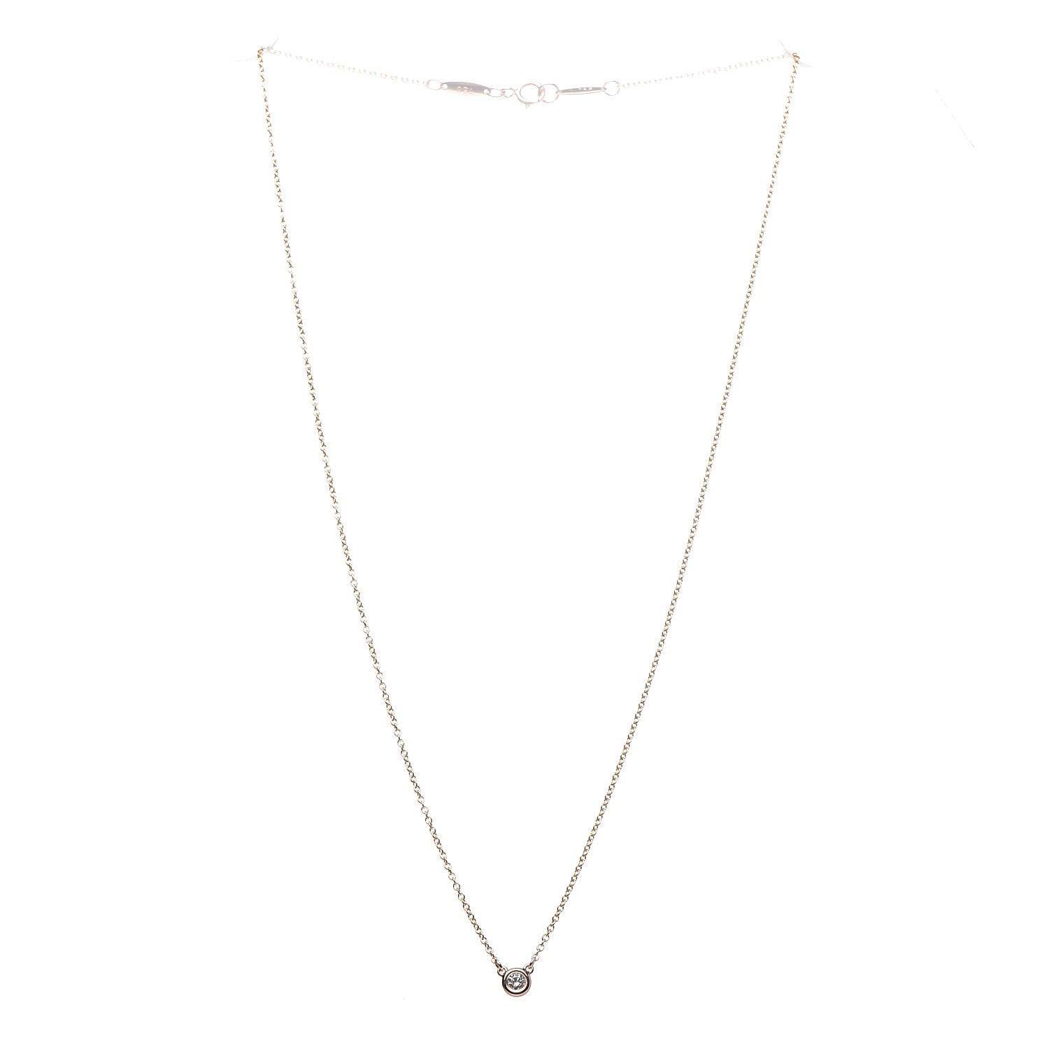 Tiffany 18K Rose Gold Diamond .07ct Elsa Peretti Diamonds by the Yard Pendant Necklace 4 of 8