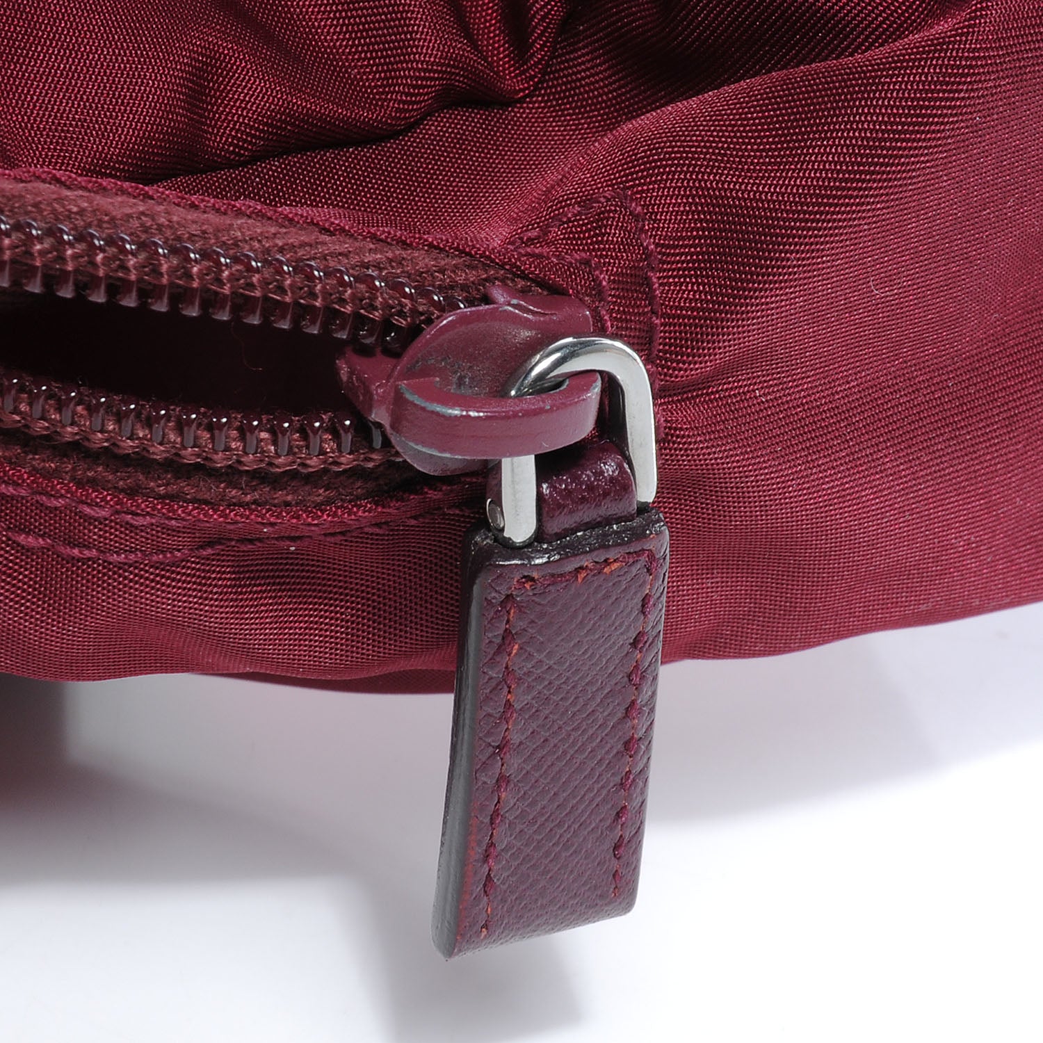 Prada Tessuto Nylon Cosmetic Bag Burgundy 6 of 10