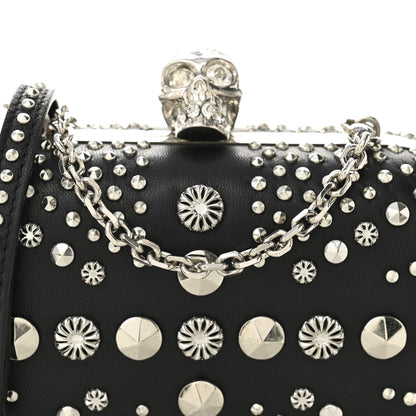 Alexander McQueen Calfskin Studded Britannia Skull Chain Clutch Black 8 of 10