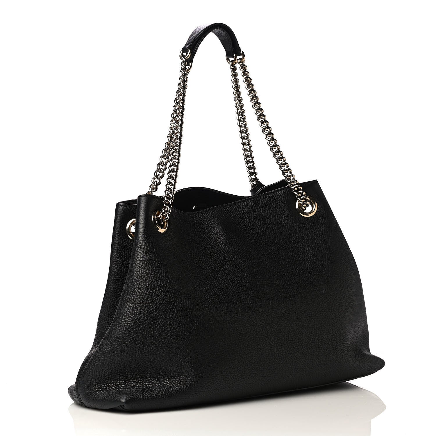 Gucci Pebbled Calfskin Medium Soho Chain Shoulder Bag Black 2 of 4