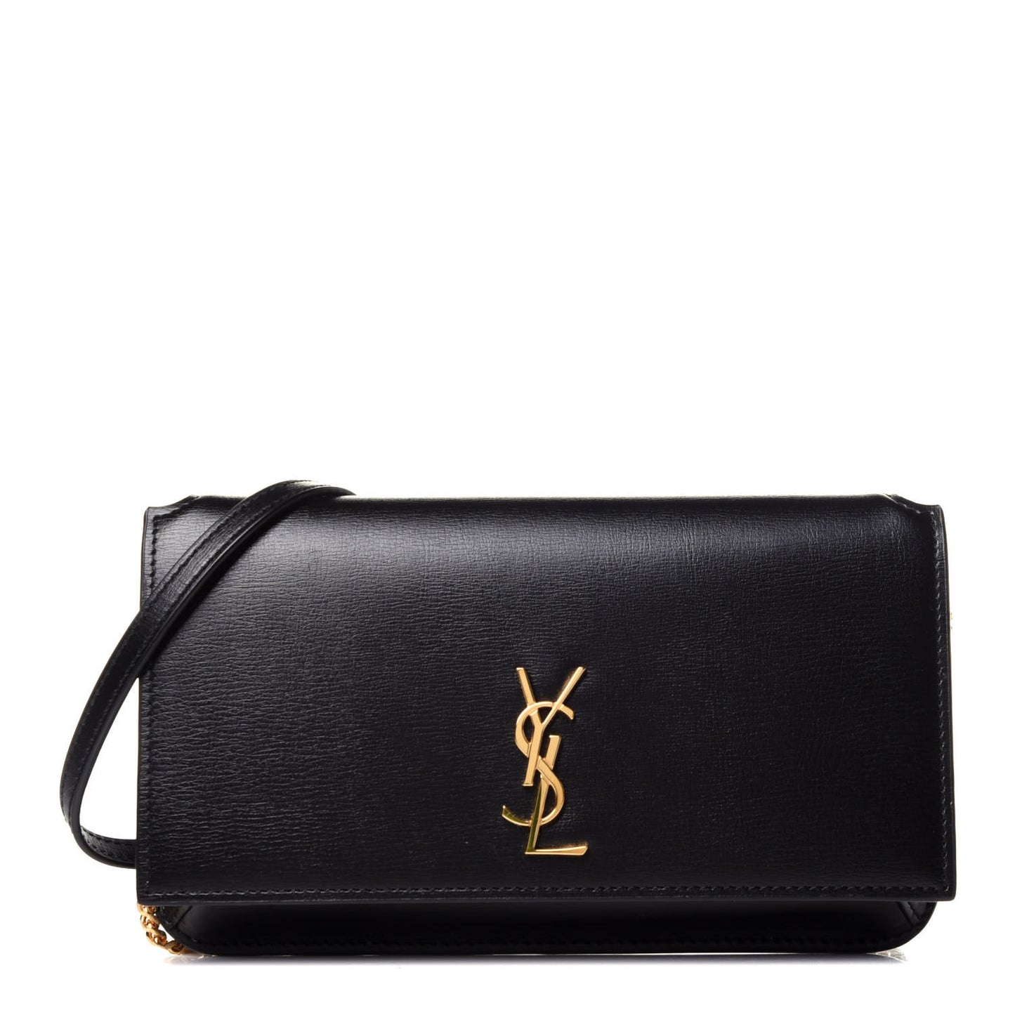 Smooth Calfskin Monogram Phone Holder Crossbody Black