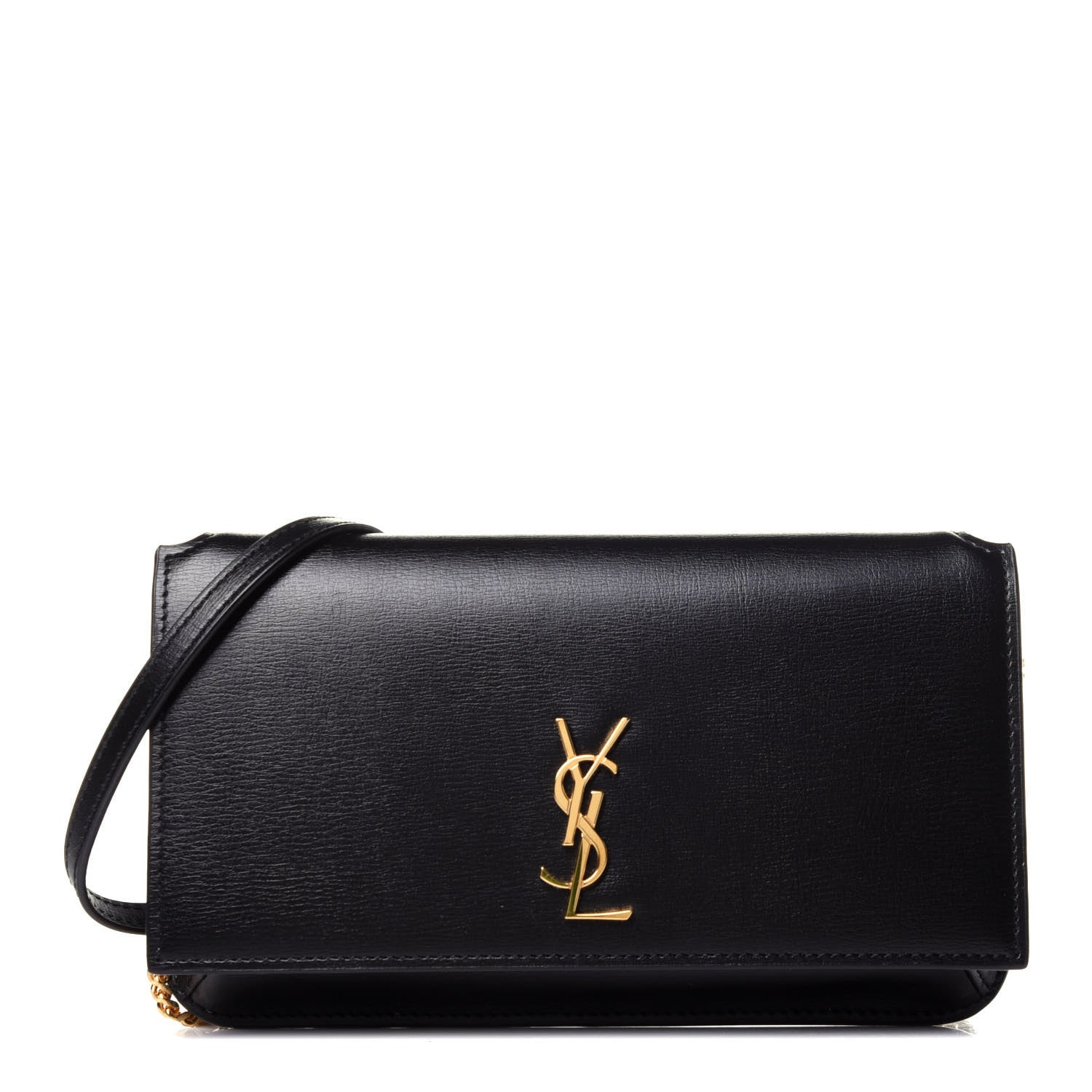 Saint Laurent Smooth Calfskin Monogram Phone Holder Crossbody Black 1 of 10