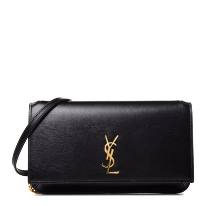 Saint Laurent Smooth Calfskin Monogram Phone Holder Crossbody Black 1 of 10