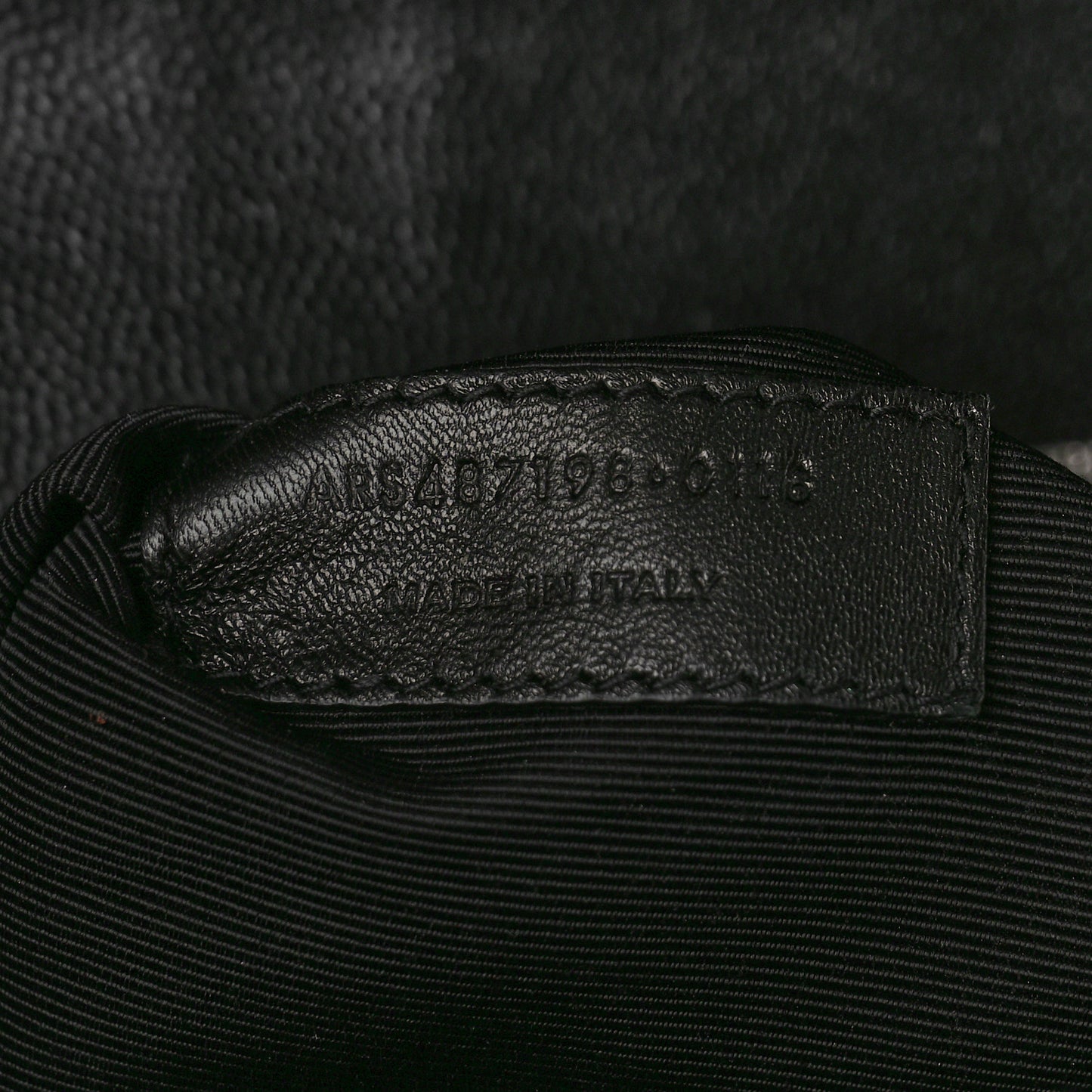 Grain De Poudre Textured Mixed Matelasse Large Triquilt Monogram Satchel Black