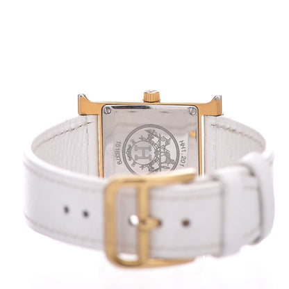 Hermes Stainless Steel Epsom 21mm Heure H Hour Quartz Watch Blanc 5 of 6