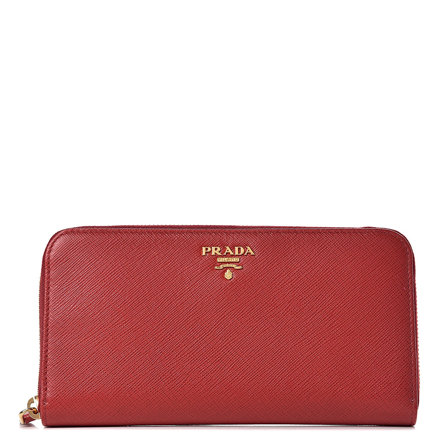 Prada Saffiano Zip Around Wallet Fuoco 1 of 6
