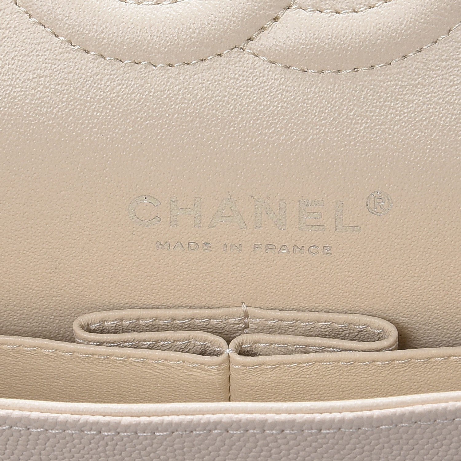 Chanel Caviar Quilted Medium Double Flap Light Beige 6 of 8