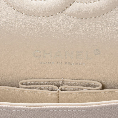 Chanel Caviar Quilted Medium Double Flap Light Beige 6 of 8