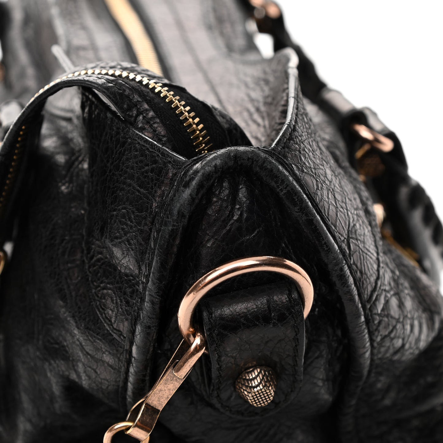 Agneau Giant 12 Rose Gold Hardware City Black