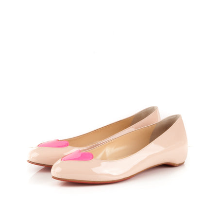 Christian Louboutin Patent Doracora Flats 38 Ballerina Shocking Pink 3 of 7