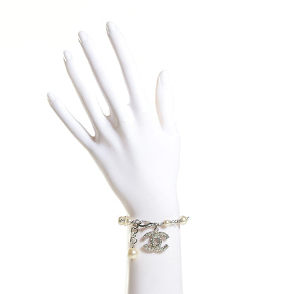 Chanel Baguette Crystal Pearl CC Bracelet Gold 2 of 6