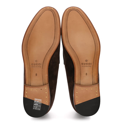 Gucci Luxury Suede GG Monogram Horsebit Mens Jordy Loafers 8 Night Cocoa 6 of 11
