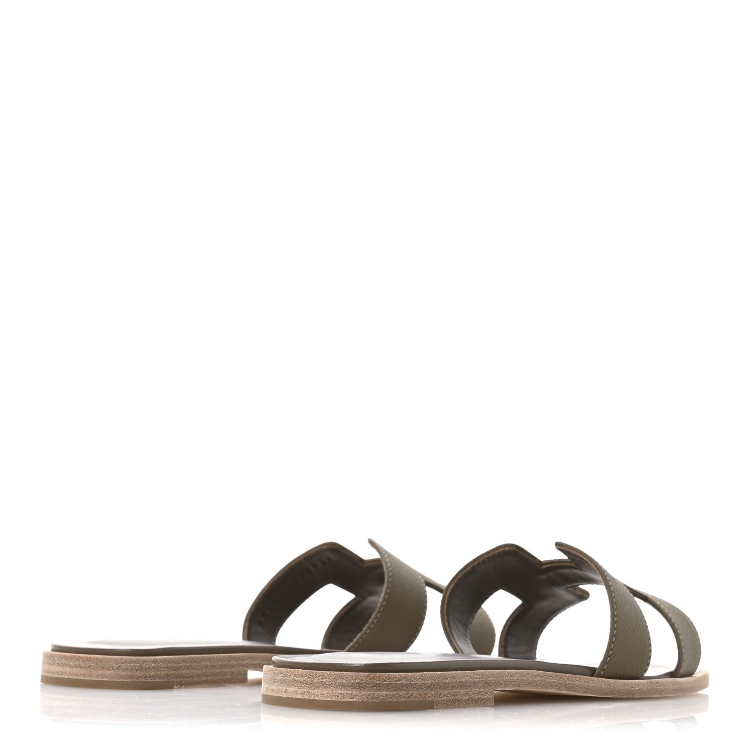Hermes Epsom Oran Sandals 37.5 Etoupe 5 of 9