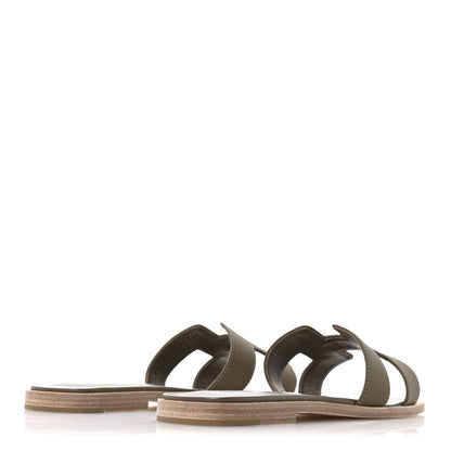 Hermes Epsom Oran Sandals 37.5 Etoupe 5 of 9