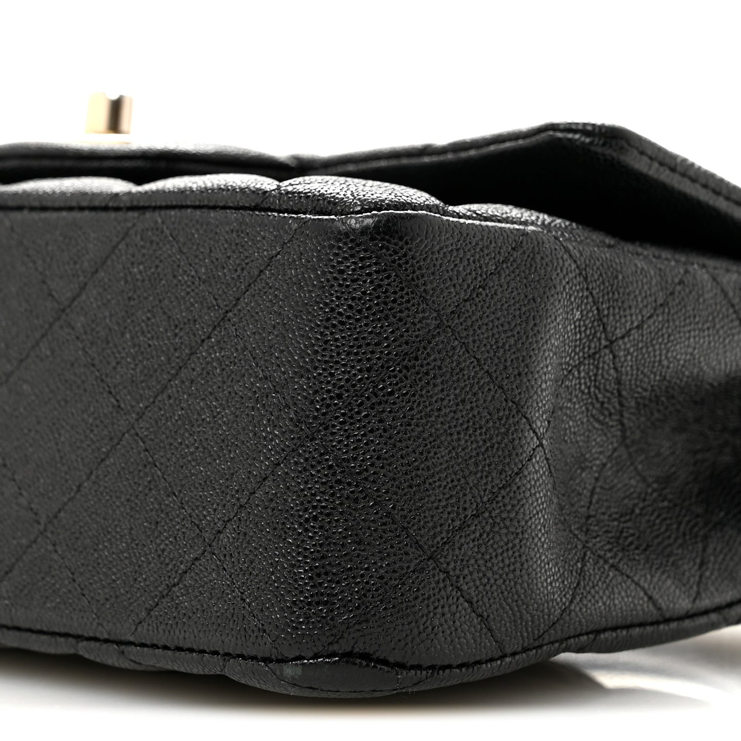 Caviar Quilted Mini Top Handle Rectangular Flap Black