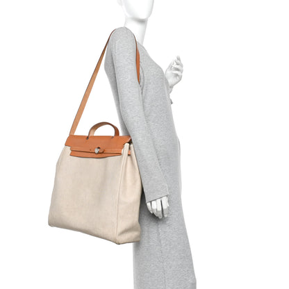 Hermes Toile Vache Calfskin Herbag 39 MM Natural 2 of 9