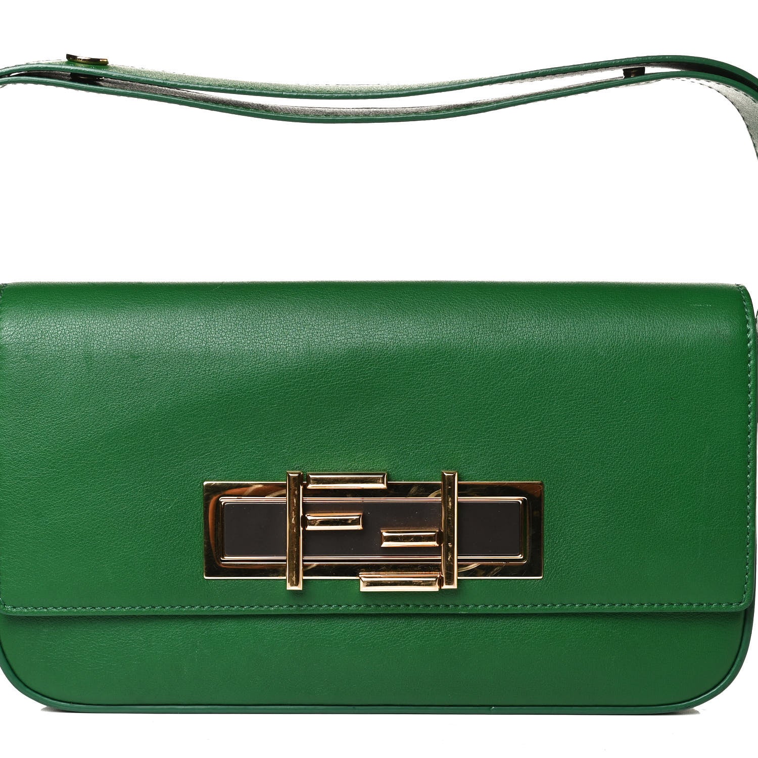 Fendi Vitello Dolce Shiny Nappa 3Baguette Shoulder Bag Green 6 of 18